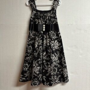 Bonnie Jean Girls Black & White Dress Ties In Back Size 7